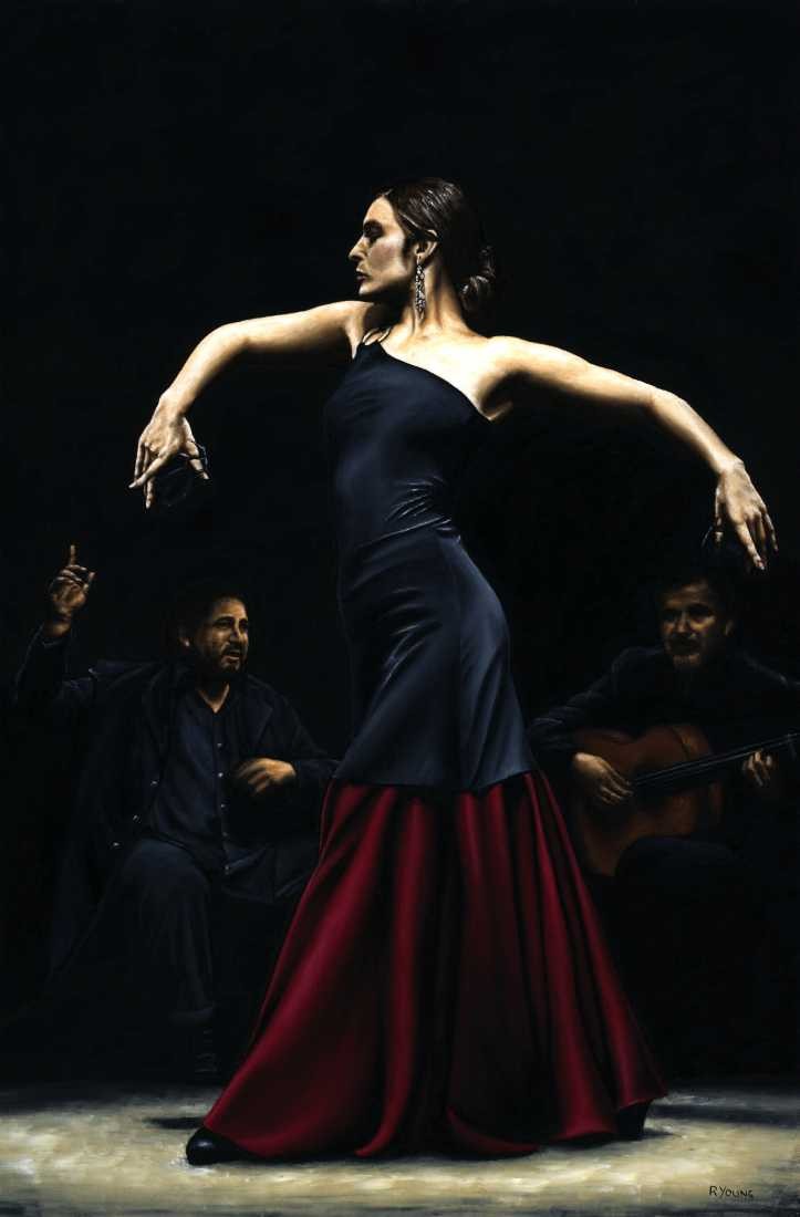 Konfiguration benutzen (Ausdruckstanz, Flamenco, Ballett, Tänzerin, Tanz, Frau, Malerei, zeitgenössischer Realismus, Wohnzimmer, Tanzschule, Wunschgröße, bunt)