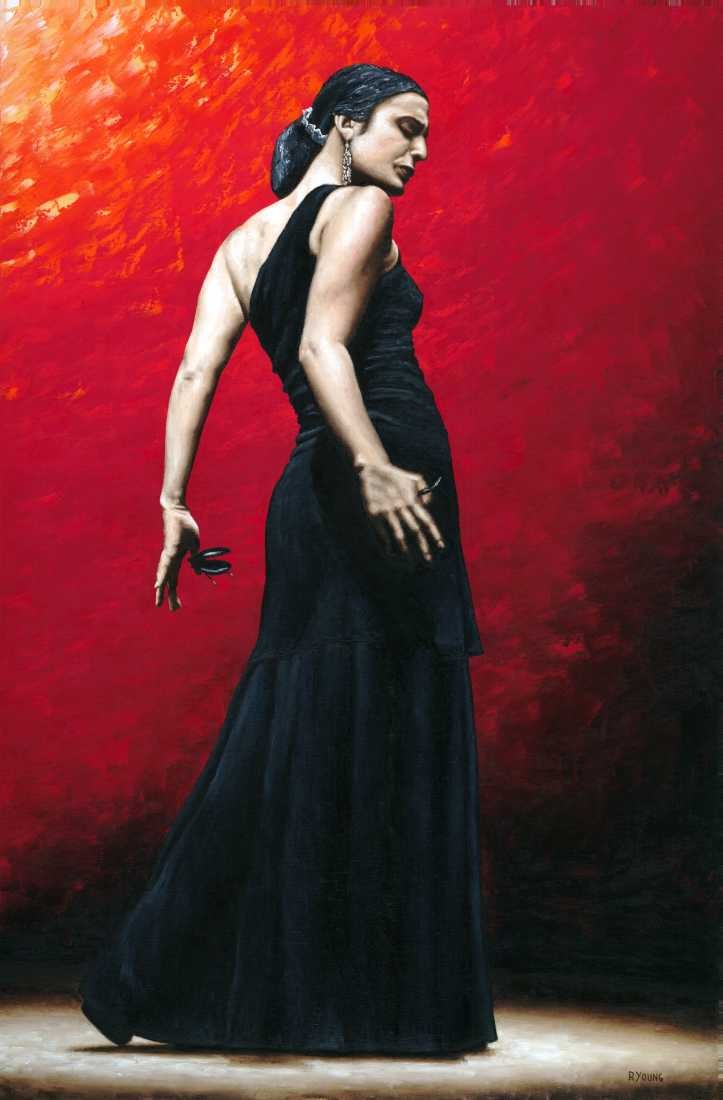 Konfiguration benutzen (Ausdruckstanz, Flamenco, Ballett, Tänzerin, Tanz, Frau, Malerei, zeitgenössischer Realismus, Wohnzimmer, Tanzschule, Wunschgröße, bunt)