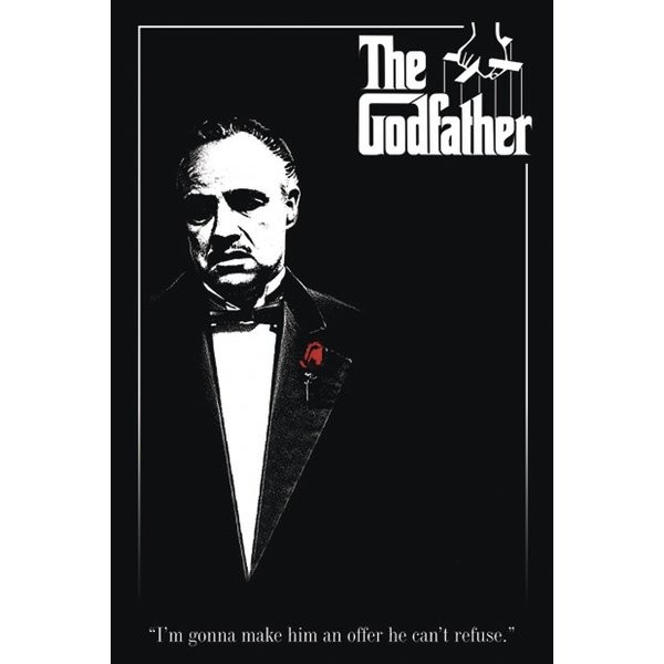 Francis Ford Coppola, Der Pate, The Godfather-Der Pate (Film, Der Pate, Schauspieler, Mafia, Francis Ford Copolla, Regisseur, Kino, Plakatkunst, Treppenhaus, Wohnzimmer, Fotokunst, Vintage, Schwarz-Weiß)