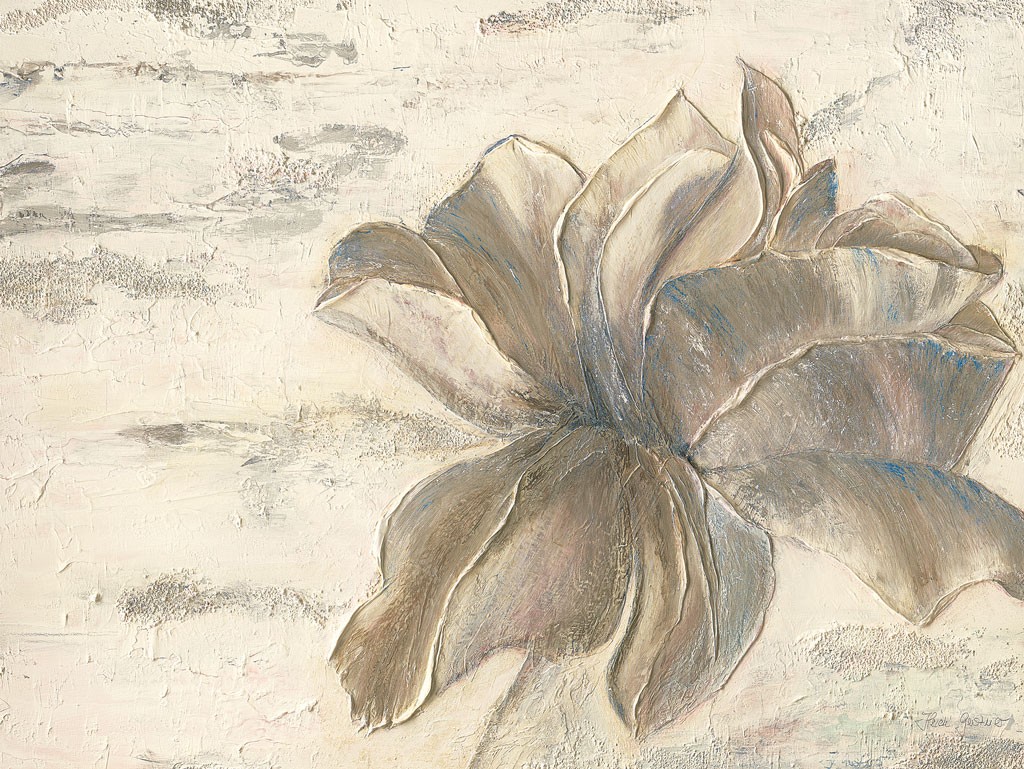 Heidi Gerstner, Lila (Blume, Blüte, Blütenblätter, modern, abstrahiert, Malerei, Treppenhaus, Wohnzimmer, Esszimmer, beige)