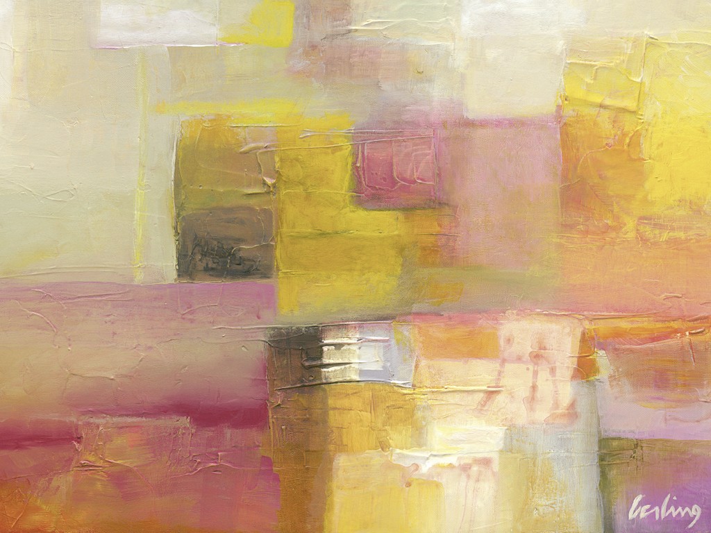 Vera Gerling, Bombay (Abstrakt, Abstrakte Malerei, Farbmuster, verschwommen, unscharf, Malerei, Wohnzimmer, Büro, Business, bunt)