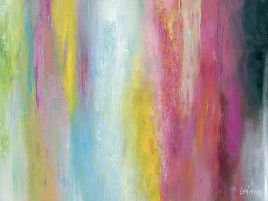 Vera Gerling, Thunder & ligthning (Abstrakt, Abstrakte Malerei, Farbmuster, verschwommen, unscharf, Malerei, Wohnzimmer, Büro, Business, bunt)