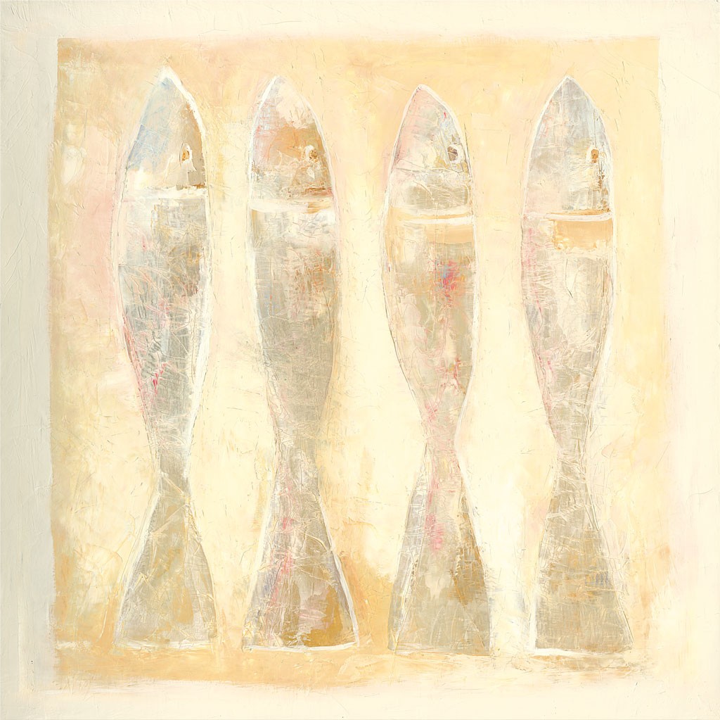 Vera Gerling, Fische (Abstrakt, Abstrakte Malerei, Stilleben, Fische, verschwommen, unscharf, Malerei, Wohnzimmer, Büro, Business, pastell)