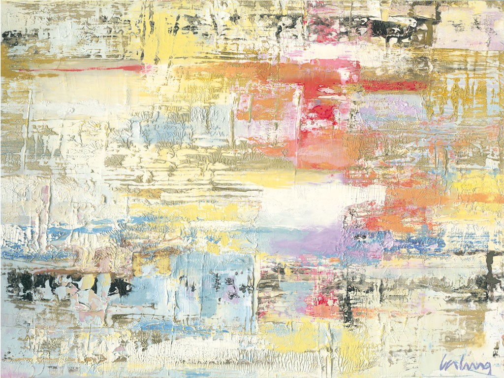 Vera Gerling, Spring Pastel 3 (Abstrakt, Abstrakte Malerei, Farbmuster, verschwommen, unscharf, Malerei, Wohnzimmer, Büro, Business, bunt)