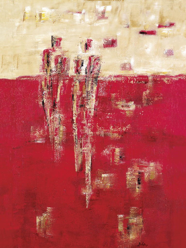 Sylvia Goebel, Von dort aus (Abstrakte Malerei, Abstrakte Kunst, Personen, Menschen, Figurativ, diffus, Wohnzimmer, Büro, Business, bunt)