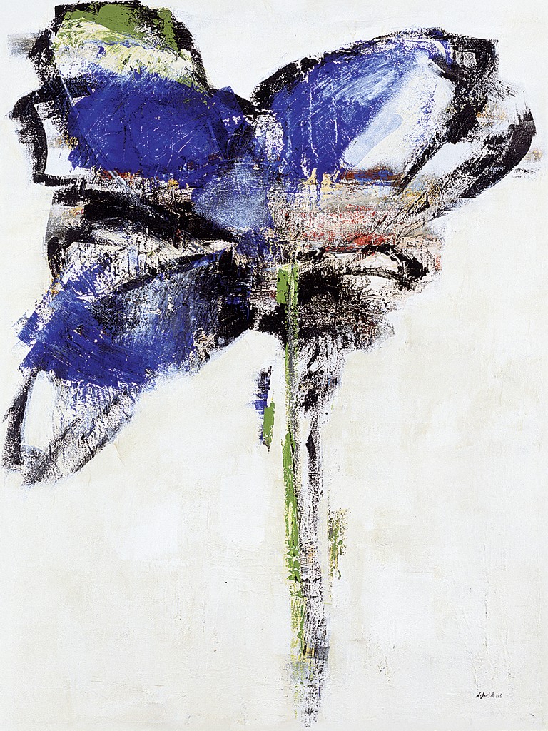 Sylvia Goebel, Kachol (Abstrakte Malerei, Abstrakte Kunst, modern, floral, Blüte, Blume, diffus, Wohnzimmer, Büro, bunt)