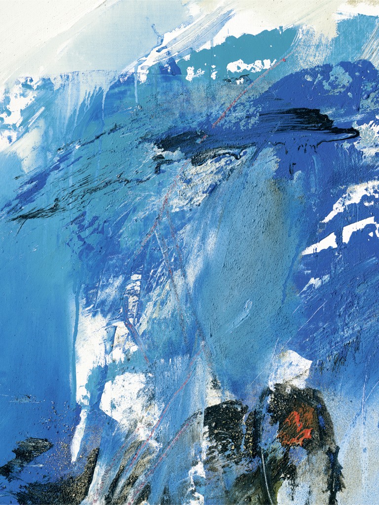 Mathias Graffé, Achterwasser 1 (Abstrakt, Abstrakte Malerei, Spachtel, Farbspuren, Schlieren, Wohnzimmer, Büro, Business, modern, bunt)