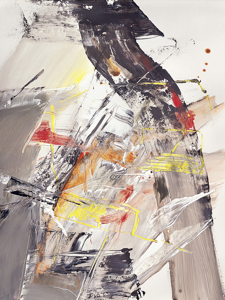 Mathias Graffé, Landschaftsfragment 2 (Abstrakt, Abstrakte Malerei, Spachtel, Farbspuren, Schlieren, Wohnzimmer, Büro, Business, modern, bunt)