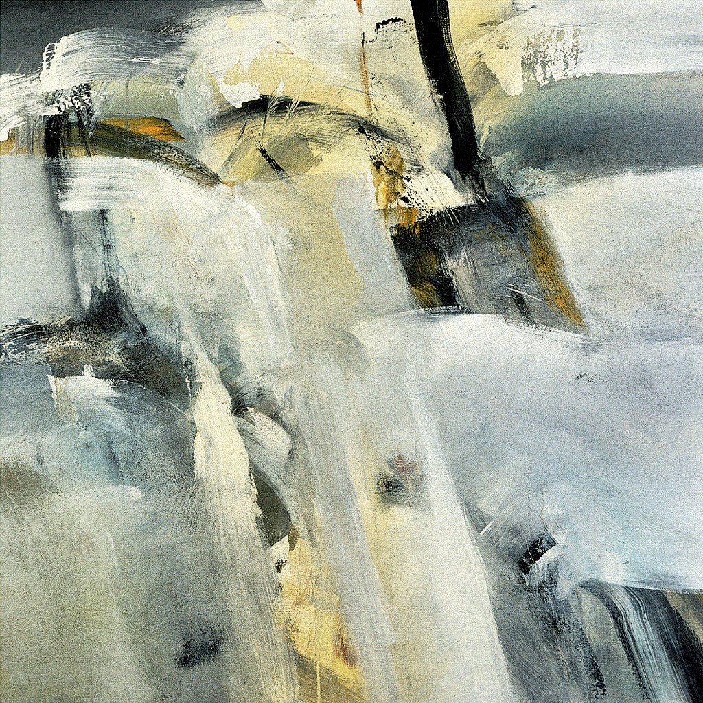 Mathias Graffé, Sturz (Abstrakt, Abstrakte Malerei, Spachtel, Farbspuren, Schlieren, Wohnzimmer, Büro, Business, modern, bunt)