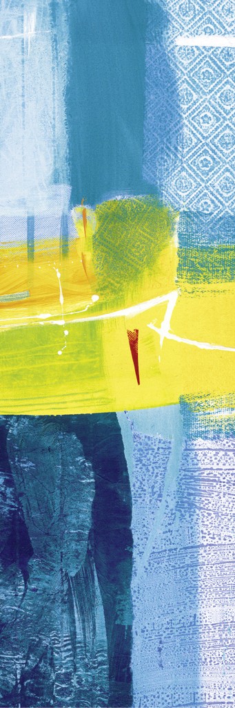 Jörgen Habedank, Lichtblaue Begegnung 1 (Abstrakt, Abstrakte Malerei, Farbflächen, Farbfelder, Transparenz, modern, zeitgenössisch, Wohnzimmer, Büro, Business, bunt)
