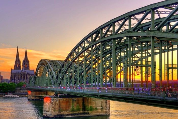 Hady Khandani, HDR - COLOGNE CATHEDRAL AND HOHENZOLLERN BRIDGE DURING SUNSET - GERMANY 1 (Hady Khandani, HDR - COLOGNE CATHEDRAL AND HOHENZOLLERN BRIDGE DURING SUNSET - GERMANY 1)