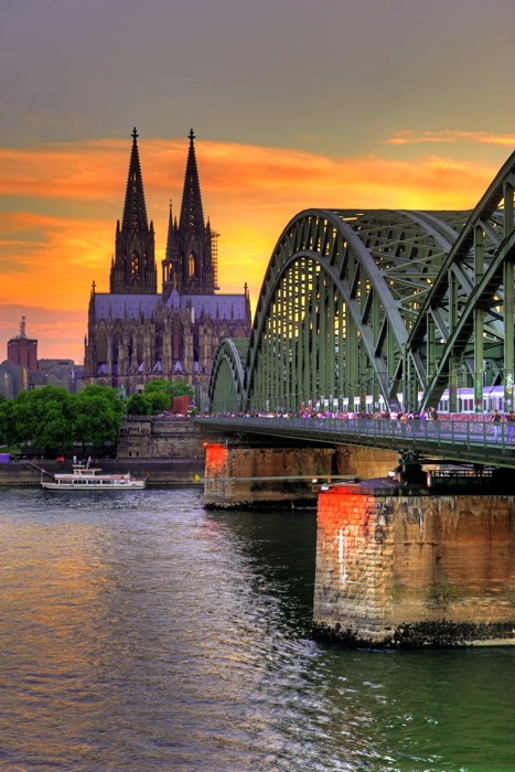 Hady Khandani, HDR - COLOGNE CATHEDRAL AND HOHENZOLLERN BRIDGE DURING SUNSET - GERMANY 2 (Hady Khandani, HDR - COLOGNE CATHEDRAL AND HOHENZOLLERN BRIDGE DURING SUNSET - GERMANY 2)