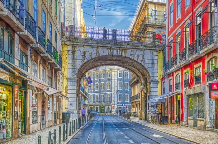 Konfiguration benutzen (Tor, Torbogen, Architektur, Straße, Lissabon, Städte, Wunschgröße, Fotokunst, Treppenhaus, Wohnzimmer, bunt)