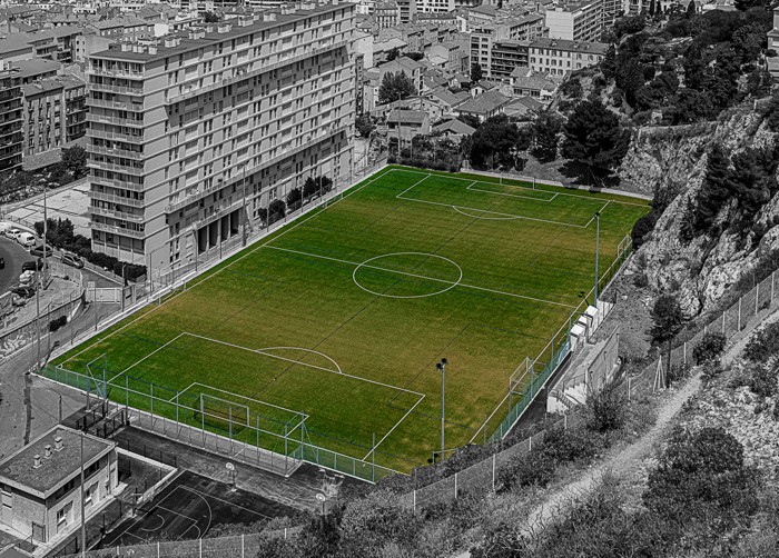 Konfiguration benutzen (Sportplatz, Fußballplatz, Rasenplatz, Marseille, Städte, Colorspot, Fotokunst, Wunschgröße, Wohnzimmer, Treppenhaus, schwarz/weiß/grün)