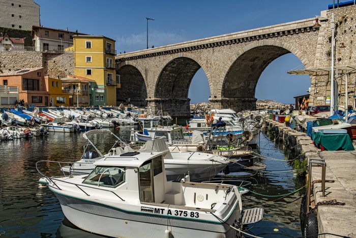 Konfiguration benutzen (Hafen, Segelboote, Brücke,  Städte, Marseille, Südfrankreich, Wunschgröße, Wohnzimmer, Fotografie, bunt)