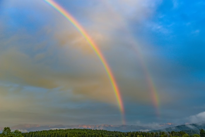 Konfiguration benutzen (Regenbogen, Kärnten, Österreich, Landschaftsfotografie, Felder, Idylle, Fotografie, Wunschgröße, Treppenhaus, Wohnzimmer, bunt)