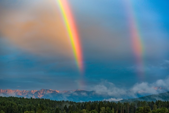 Konfiguration benutzen (Regenbogen, Kärnten, Österreich, Landschaftsfotografie, Felder, Idylle, Fotografie, Wunschgröße, Treppenhaus, Wohnzimmer, bunt)