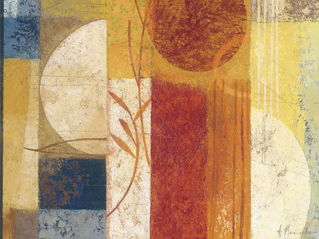 Astrid Heinecke, Largo (Abstrakt, abstrakte Malerei, Moderne, florale Muster, geometrische Formen,  Farbfelder, Wohnzimmer, Büro,)