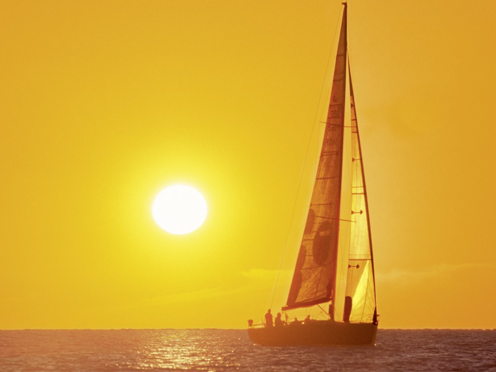 Heinrich Hecht, Sunrise 2  (Segelboot, Meeresbrise, maritim, Meer, Sonnenaufgang, Stimmung,  Fotokunst, Badezimmer, Treppenhaus, Wohnzimmer, bunt)
