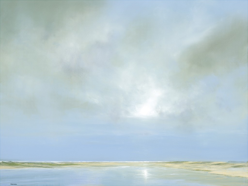 Frank Meisel, Abendimpression am Meer (Sonnenuntergang, Meer, Strand,  Horizont, Meerebrise, Stimmung, Schlafzimmer, Wohnzimmer, Malerei, bunt)