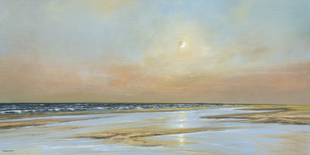 Frank Meisel, Fernweh (Sonnenuntergang, Meer, Strand, Ebbe, Horizont, Meerebrise, Stimmung, Schlafzimmer, Wohnzimmer, Malerei, bunt)