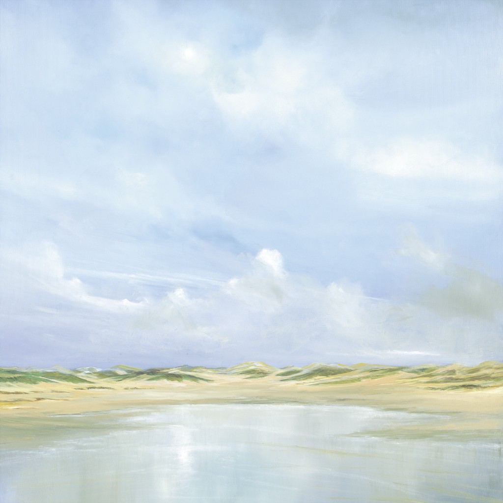 Frank Meisel, Verblauung zum Meer (Sonnenuntergang, Meer, Horizont, Meerebrise, Strand, Stimmung, Schlafzimmer, Wohnzimmer, Malerei, bunt)