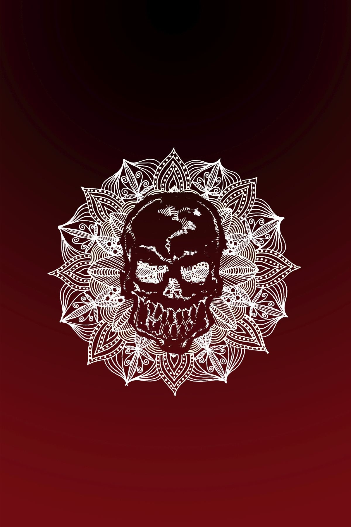Konfiguration benutzen (Skull, Totenkopf, Mandala, Kreis, florale Muster, Silhouette,  Wunschgröße, zeitgenössisch, Treppenhaus, Wohnzimmer, Jugendzimmer)