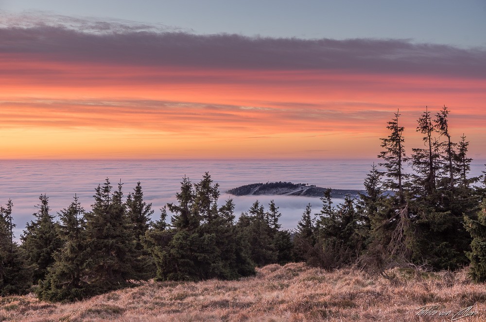 Konfiguration benutzen (Landschaft, Mittelgebirge, Dunst, Nebel, Sonnenuntergang,  Wunschgröße Fotografie, Wohnzimmer, Arztpraxis)