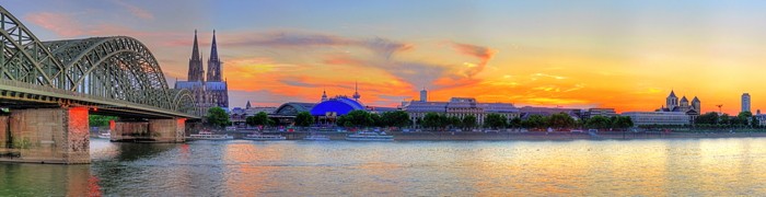 Hady Khandani, PANO HDR - COLOGNE SKYLINE WITH CATHEDRAL DURING SUNSET - GERMANY (Hady Khandani, PANO HDR - COLOGNE SKYLINE WITH CATHEDRAL DURING SUNSET - GERMANY)