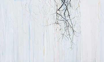 Pietro Capogrosso, Radici 1 (Zeitgenössisch, Malerei, Abstrakt, Wurzeln, Geäst, Zweige, filigran, modern, Büro, Wohnzimmer, Business, Wunschgröße, grau/weiß)