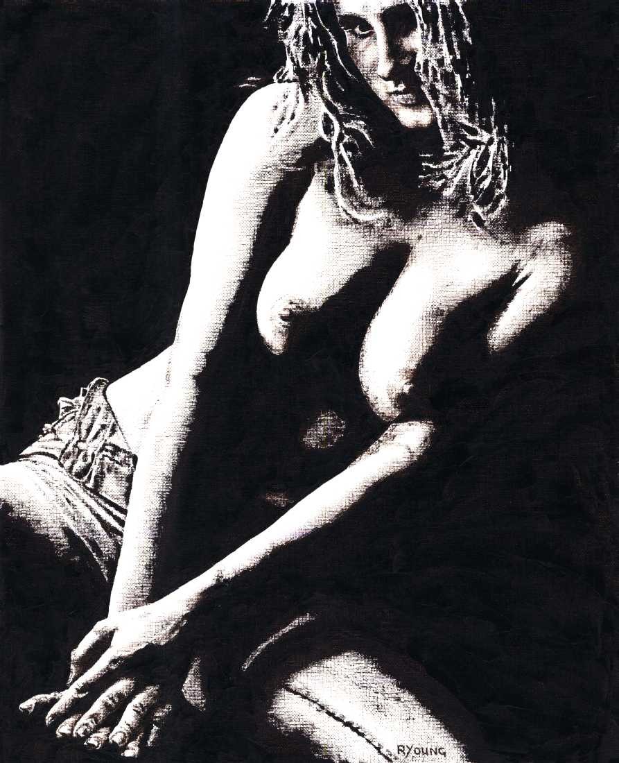 Konfiguration benutzen (Erotik, Sinnlich, Aktmalerei, Brüste, lasziv, Frau, Malerei, zeitgenössischer Realismus, Wohnzimmer, Schlafzimmer, Wunschgröße, schwarz/weiß)