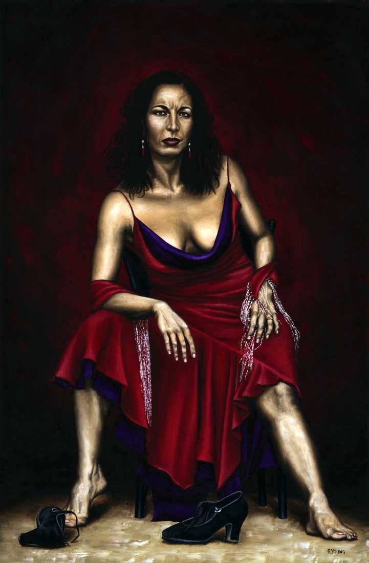 Konfiguration benutzen (Tänzerin, Tanz, Portrait, Pause, Relax, Frau, Malerei, zeitgenössischer Realismus, Wohnzimmer, Wunschgröße, bunt)