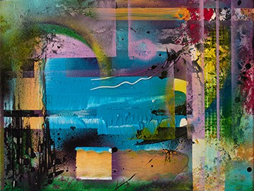 Rainer Anders, Beachgarden I (Abstrakt, Malerei, Garten, Pflanzen, abstrahiert, modern, zeitgenössisch, leuchtend, Büro, Business, Wohnzimmer, Wunschgröße, pink/bunt)