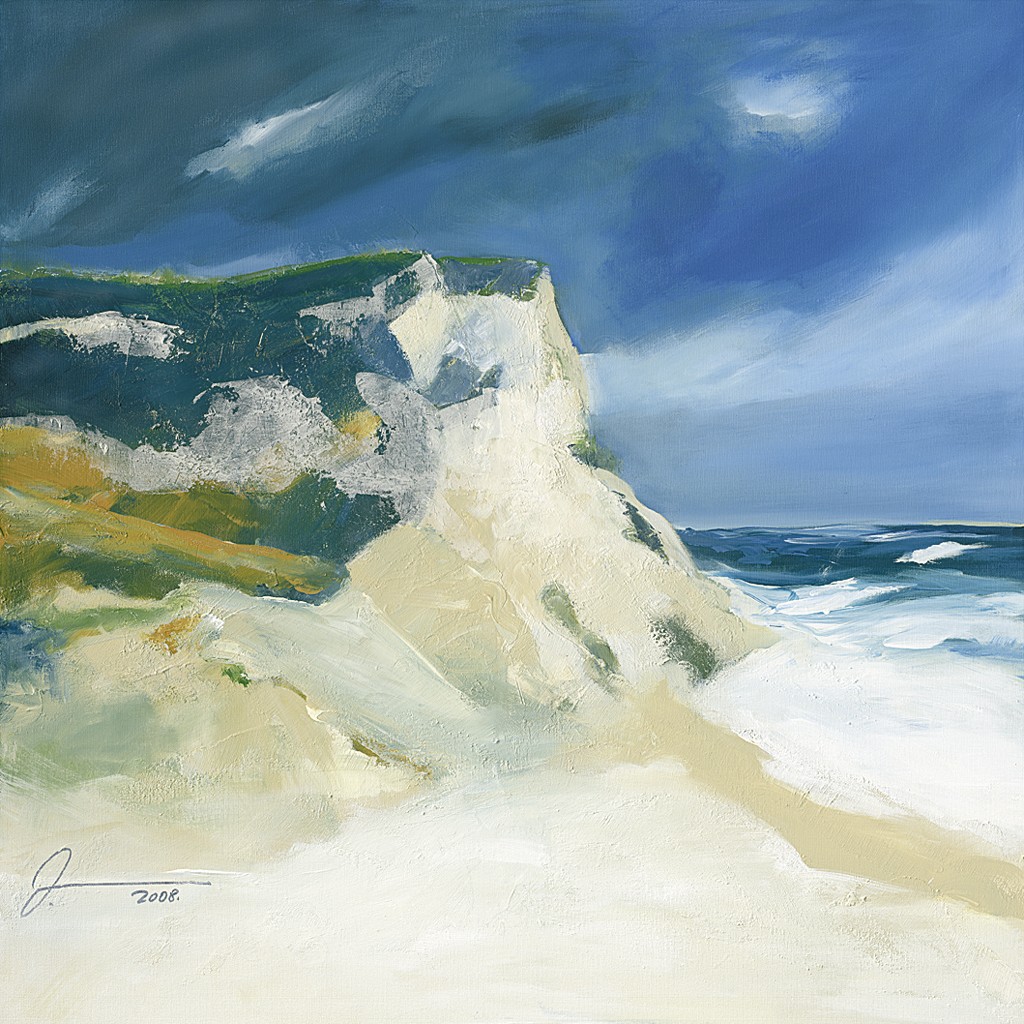 Martina Reinig-Kirchhoff, Südwest I (Landschaft, Meeresbrise, Küste, Felsen, schroff, Klippen, Himmel, modern, impressionistisch,   Norddeutschland, Wohnzimmer)