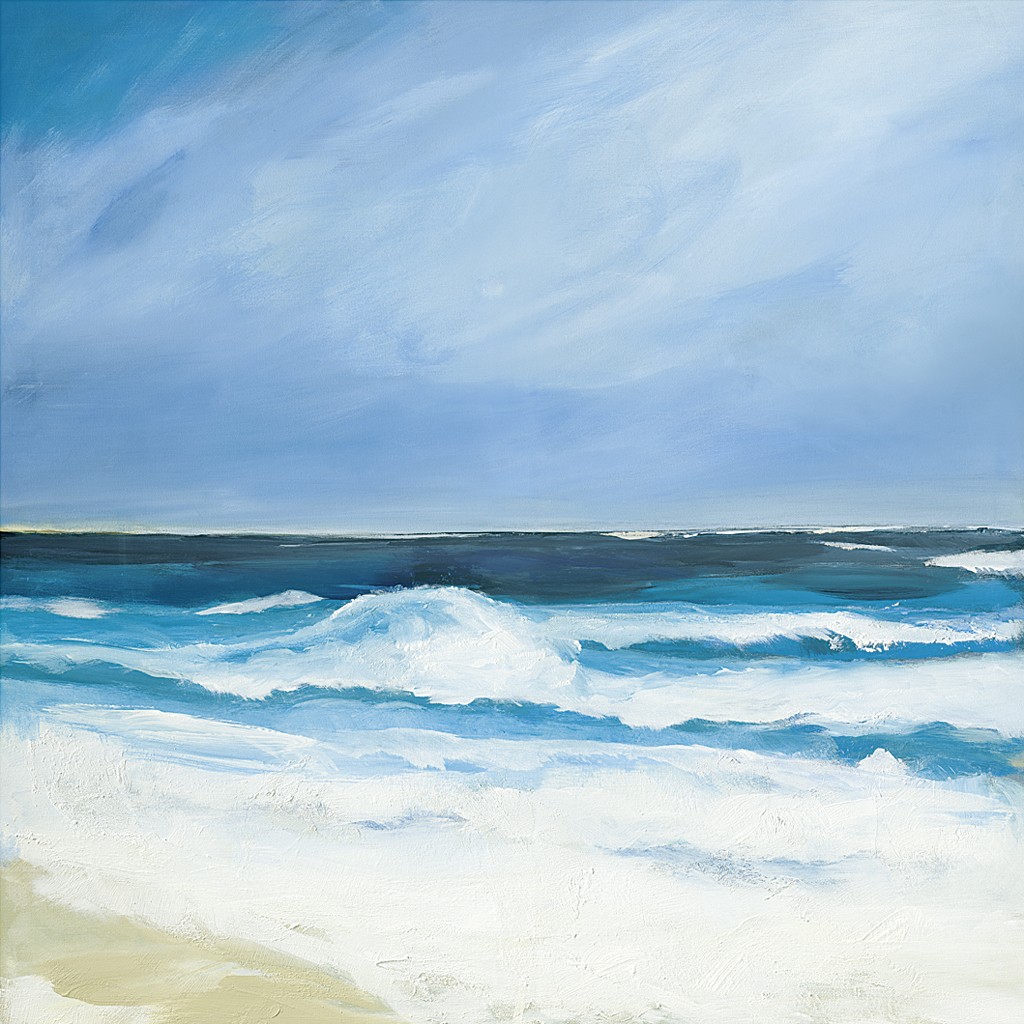 Martina Reinig-Kirchhoff, Südwest II (Strand, Meer, Wellen, Meeresbrise, Horizont, Himmel, modern, impressionistisch,   Norddeutschland, Wohnzimmer)