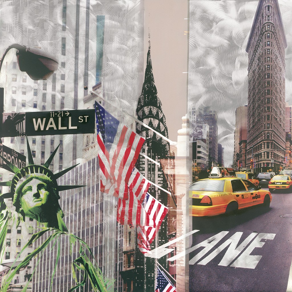 Oliver Rossdeutscher, Lane (New York, Städte, USA, Freiheitsstatue, Stars and Stripes, Flagge, gelbes Taxi, Chrysler Building, Flatiron,  Fotokunst, Treppenhaus, Wohnzimmer, Um die Welt)