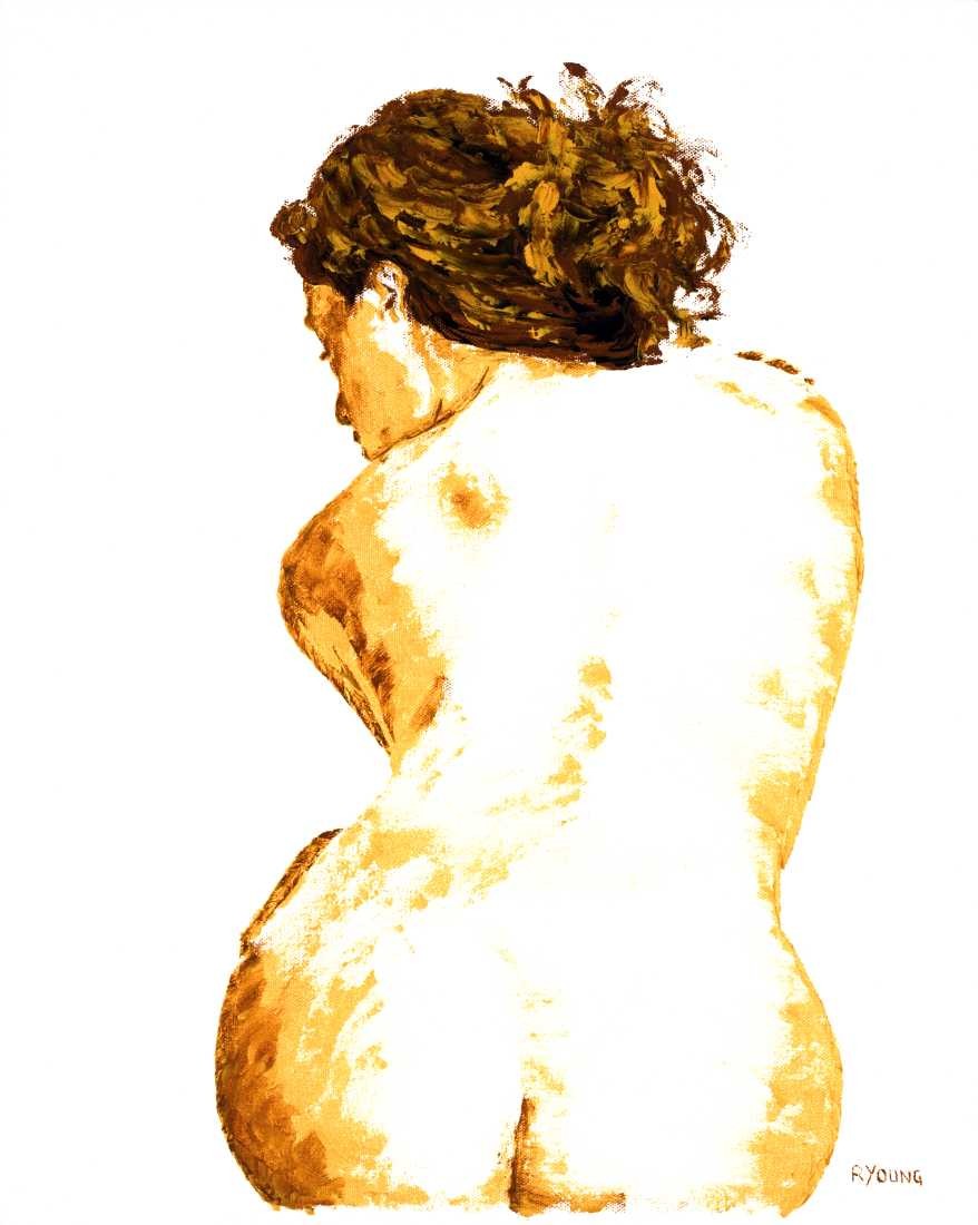 Konfiguration benutzen (Erotik, Rückenakt, Aktmalerei, sitzende Frau, Malerei, zeitgenössisch, modern, Wohnzimmer, Schlafzimmer, Wunschgröße, bunt)
