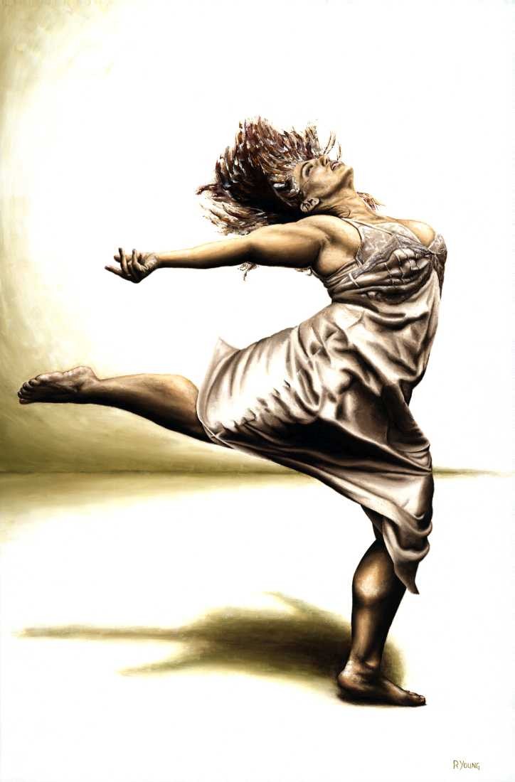 Konfiguration benutzen (Ballett, Tänzerin, Ausdruckstanz, Tanz, Frau, üppig, Rubenstyp, Malerei, zeitgenössischer Realismus, Wohnzimmer,  Wunschgröße, sepia/bunt)