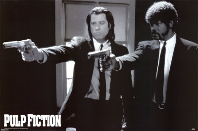 Leinwandbild Unbekannt - Pulp Fiction (Filmszene, Pulp fiction, Schauspieler, John Travolta, Persönlichkeiten, Wohnzimmer, Jugendzimmer, Fotokunst, schwarz/weiß)