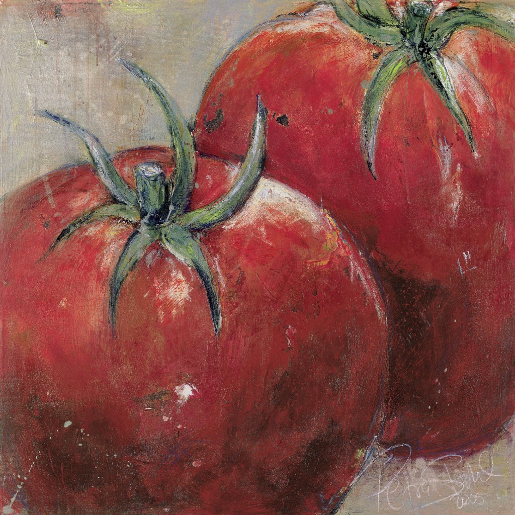 Petra Stahl, Treulose Tomaten (Tomaten, Früchte, modern, Malerei, zeitgenössisch, Malerei, Esszimmer, Küche, Wohnzimmer, Gatronomie, rot)