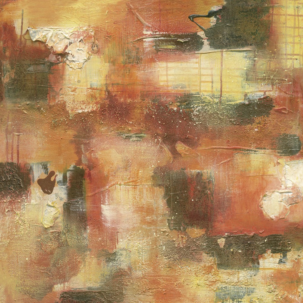 Petra Stahl, Somerset (Abstrakt, Modern, zeitgenössisch, gespachtelt,  Muster, abstrakte Malerei, Wohnzimmer, Treppenhaus, Büro, orange/braun)