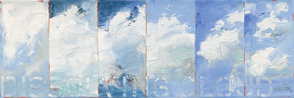 Claus Tegtmeier, Dissolving Cloud East 8 (Wolken, Himmel, Wetter, abstrahiert, modern, Malerei, Wohnzimmer, Schlafzimmer, blau/weiß)