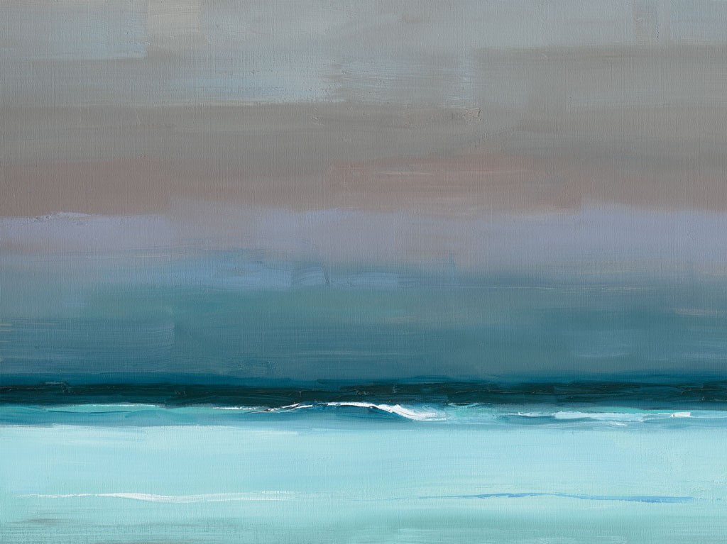 Claus Tegtmeier, Einsame Welle (Meer, Meeresbrise, Welle, See Gischt, Horizont, Abendhimmel, abstrahiert, modern, Malerei, Wohnzimmer, Schlafzimmer, bunt)