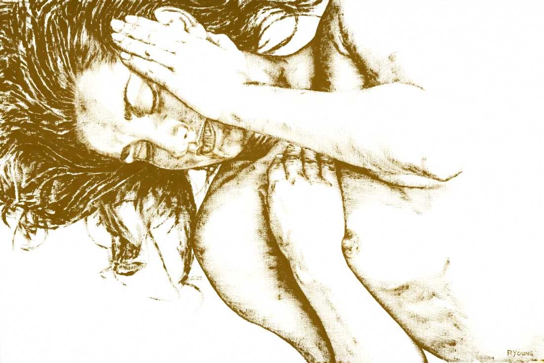 Konfiguration benutzen (Erotik,  Aktmalerei, Frau, Trauer, Malerei, zeitgenössischer Realismus, Wohnzimmer, Schlafzimmer, Wunschgröße, sepia)