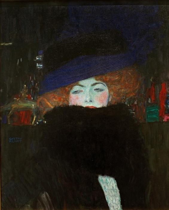 Gustav Klimt, Dame mit Hut und Federboa  (Mensch und Gesellschaft)