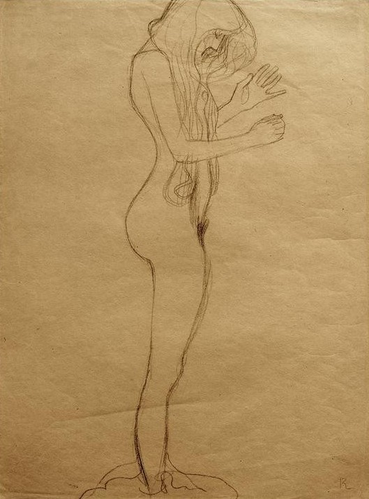 Gustav Klimt, Studie für die ‘Poesie’ im ‘Beethovenfries'  (Persönlichkeiten)