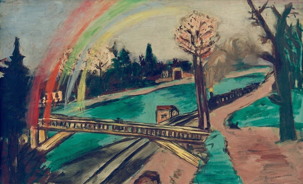 Max Beckmann, Eisenbahnlandschaft mit Regenbogen (Kunst,Natur)