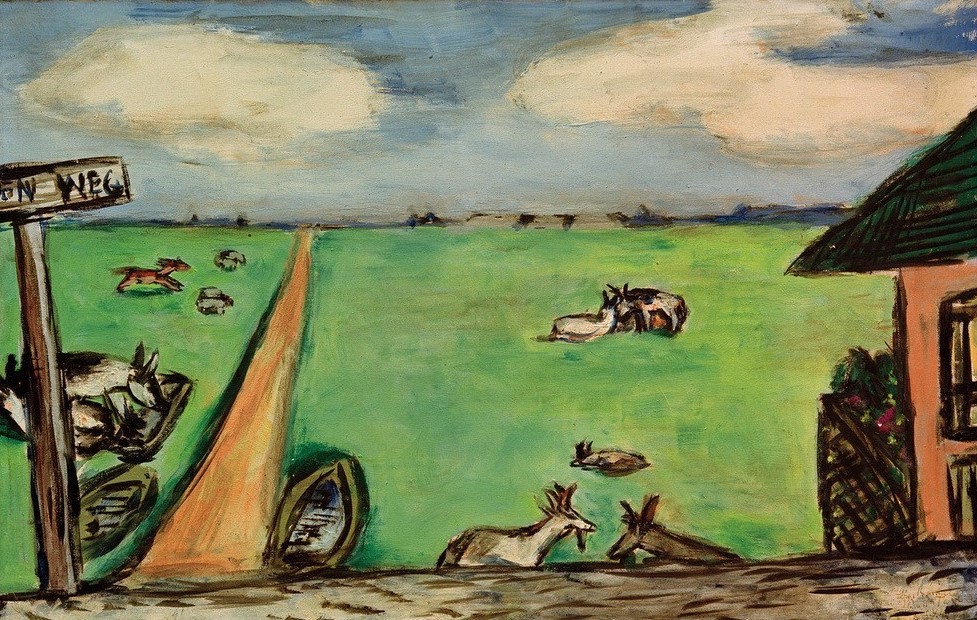 Max Beckmann, Grüne Wiese mit Kühen (Kunst,Natur)