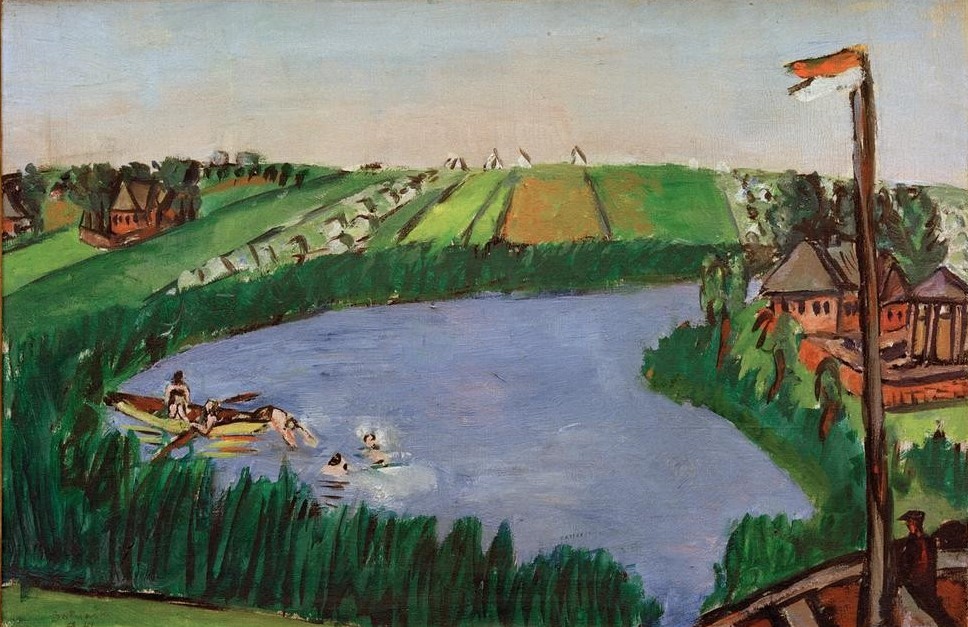 Max Beckmann, Holländische Landschaft mit Badenden (Kunst,Natur)