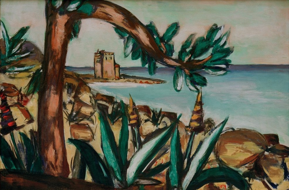 Max Beckmann, Meerlandschaft mit altem Schloß und Agaven (Kunst,Natur)